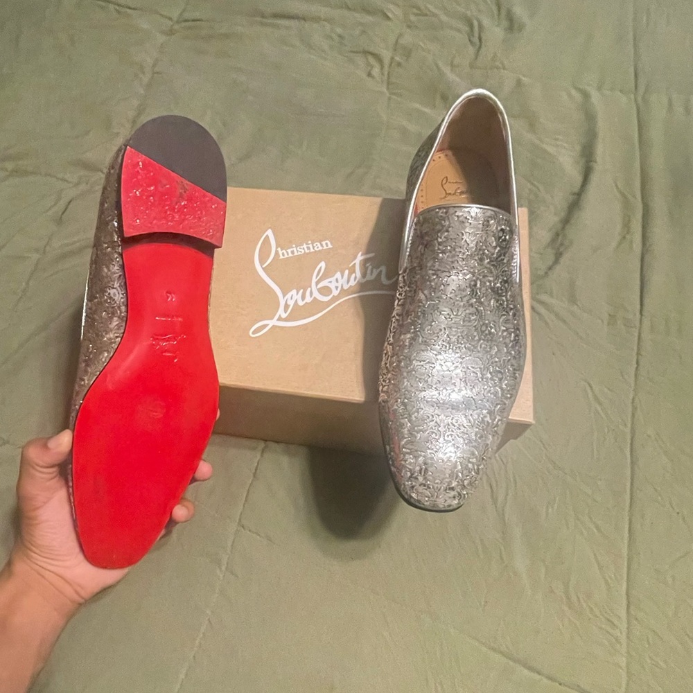 Silver Christian Louboutin loafer size 44 only worn once